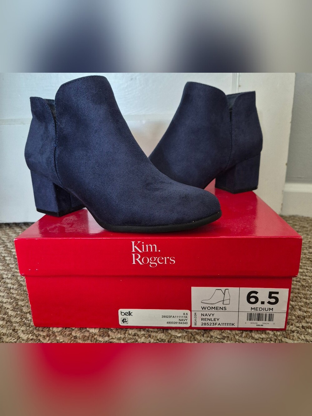 Kim Rogers Navy Suede Renley Women's Ankle Boots